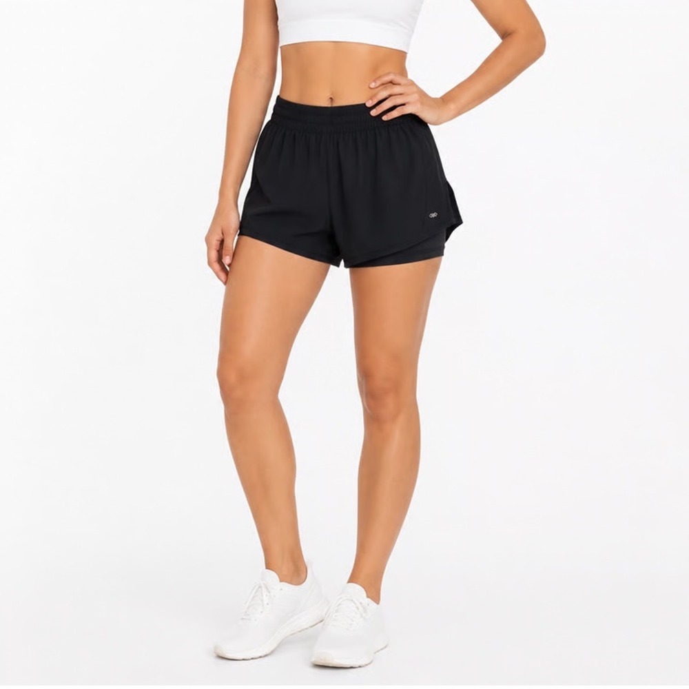 Leg3nd Shorts Women Large Black Stretch Elastic Waist Pull On Running Activewear